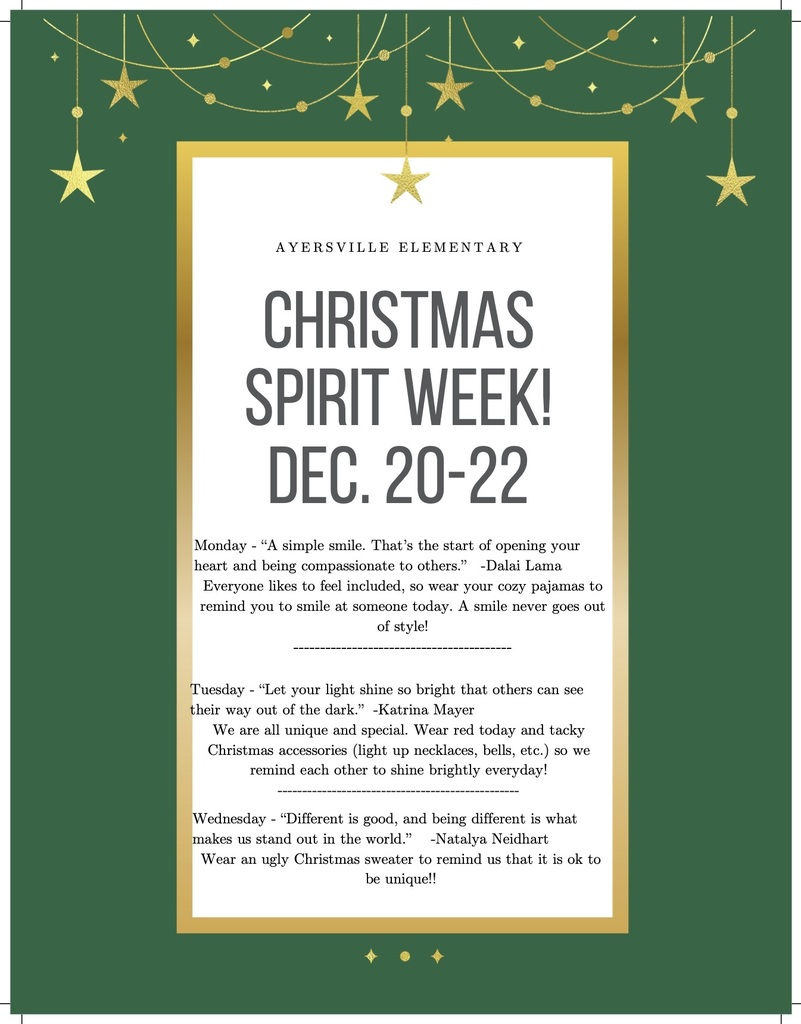 Elementary Christmas Spirit Week