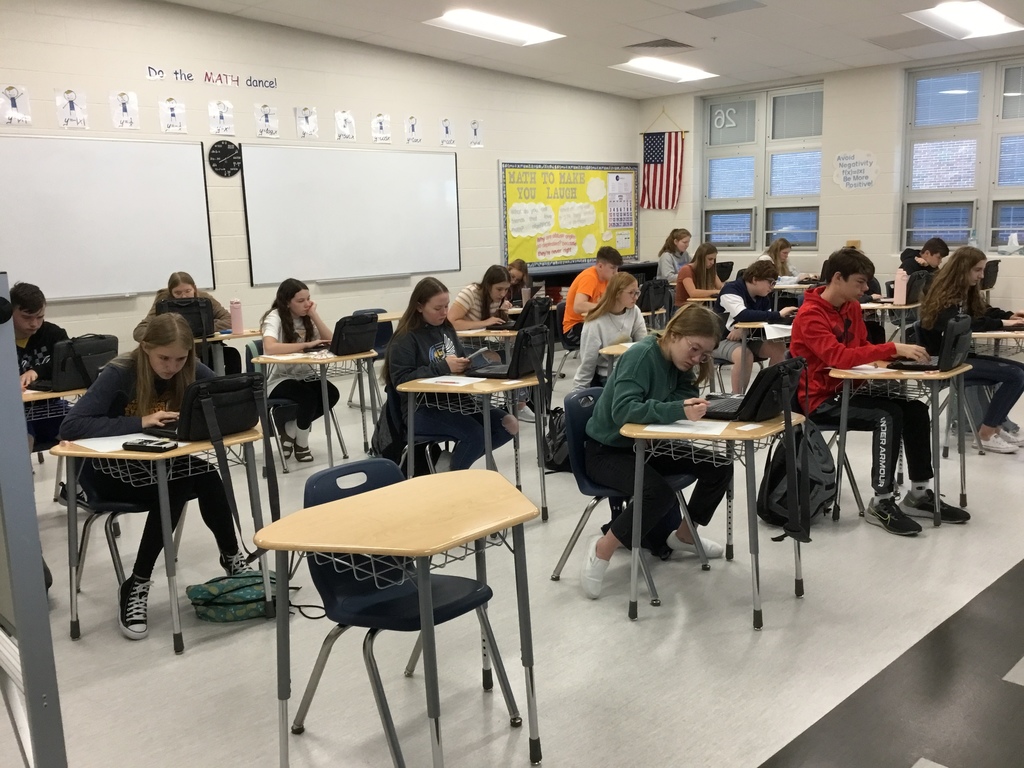 Algebra 1 students on day 2 of their state test.